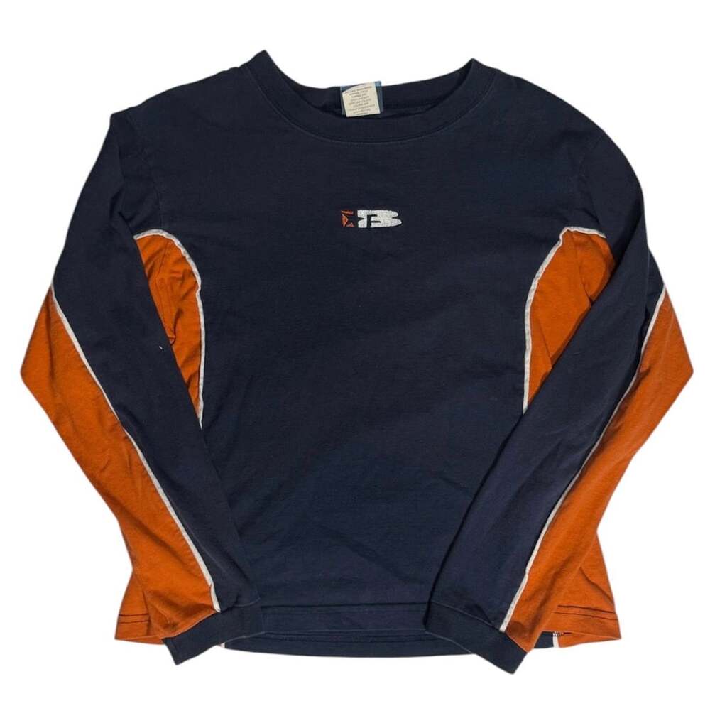 Vintage Breakdown 90s Long Sleeve T-Shirt Size L Navy Orange Vintage